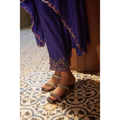 Sonia Khatri Blue Viola High-Low Kurta with Pant (Set of 2)