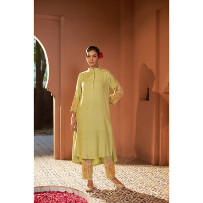 Sonia Khatri Yellow Malmal Kurta with Pant (Set of 2)