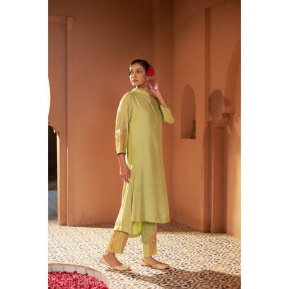 Sonia Khatri Yellow Malmal Kurta with Pant (Set of 2)