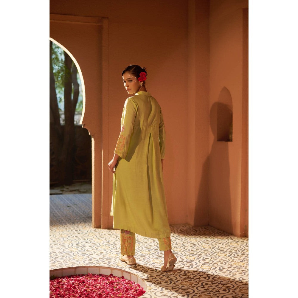 Sonia Khatri Yellow Malmal Kurta with Pant (Set of 2)