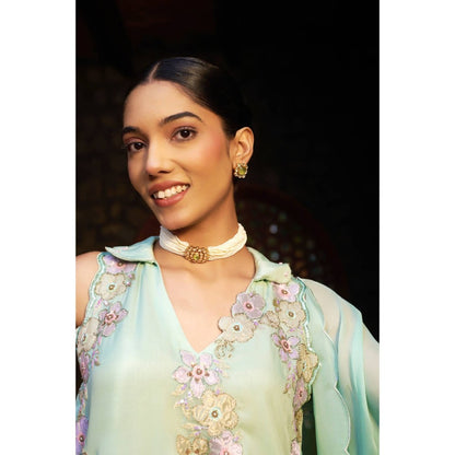Sonia Khatri Summer Green Sharara with Kurta and Dupatta (Set of 3)