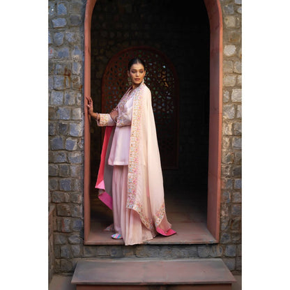 Sonia Khatri Pale Pink Sharara with Kurta and Dupatta (Set of 3)