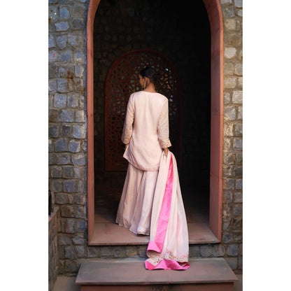 Sonia Khatri Pale Pink Sharara with Kurta and Dupatta (Set of 3)
