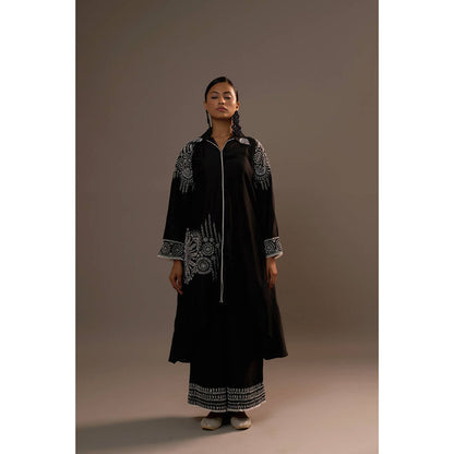 Sonia Khatri Black Alpana Long Kurta with Palazzo (Set of 2)