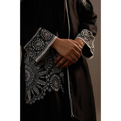 Sonia Khatri Black Alpana Long Kurta with Palazzo (Set of 2)