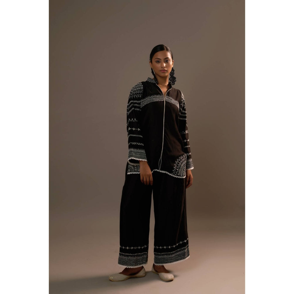 Sonia Khatri Black Enchanting Kurti with Palazzo (Set of 2)