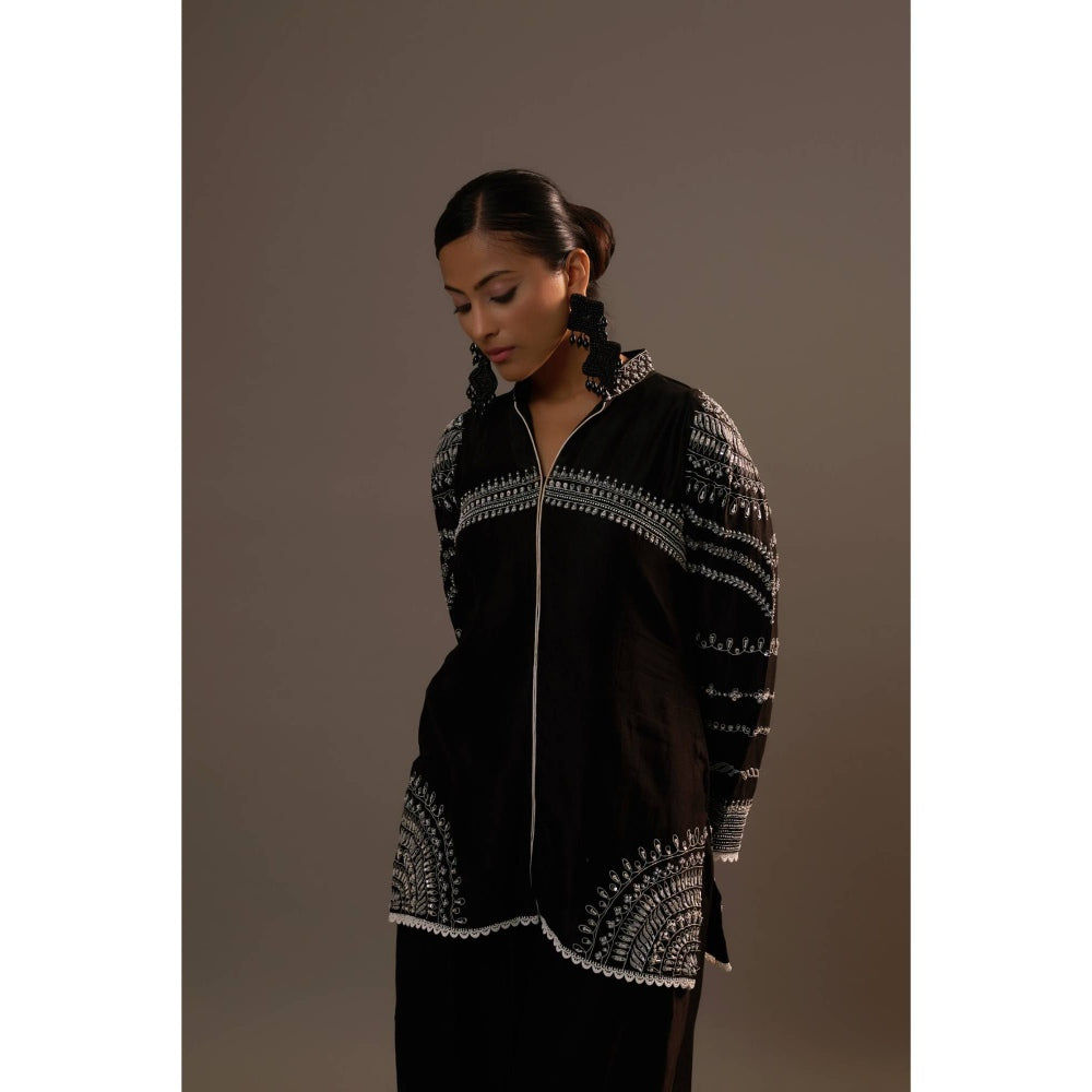 Sonia Khatri Black Enchanting Kurti with Palazzo (Set of 2)