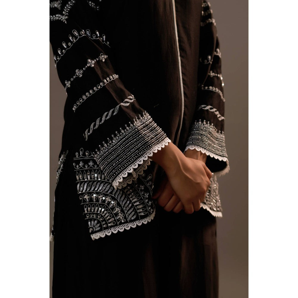 Sonia Khatri Black Enchanting Kurti with Palazzo (Set of 2)