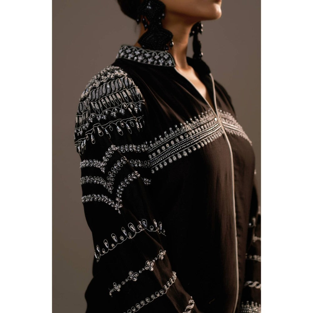 Sonia Khatri Black Enchanting Kurti with Palazzo (Set of 2)
