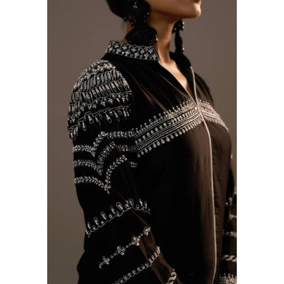 Sonia Khatri Black Enchanting Kurti with Palazzo (Set of 2)