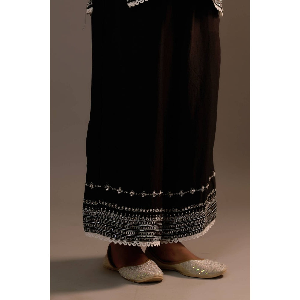 Sonia Khatri Black Enchanting Kurti with Palazzo (Set of 2)