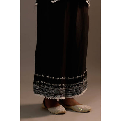 Sonia Khatri Black Enchanting Kurti with Palazzo (Set of 2)