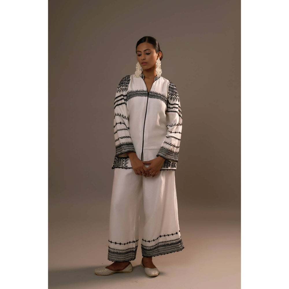 Sonia Khatri White Enchanting Kurti with Palazzo (Set of 2)