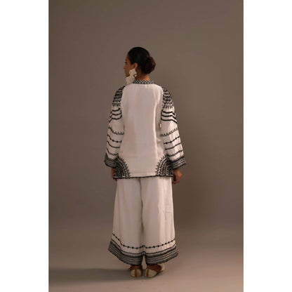 Sonia Khatri White Enchanting Kurti with Palazzo (Set of 2)