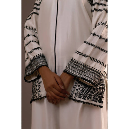 Sonia Khatri White Enchanting Kurti with Palazzo (Set of 2)