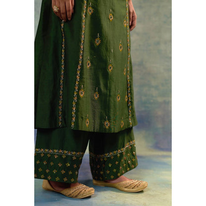 Sonia Khatri Myrtle Green Enchanted Kurta with Palazzo and Dupatta (Set of 3)