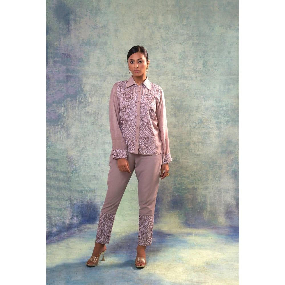 Sonia Khatri Mauve Shirt with Inner and Pant (Set of 3)
