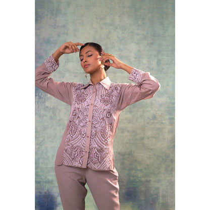 Sonia Khatri Mauve Shirt with Inner and Pant (Set of 3)