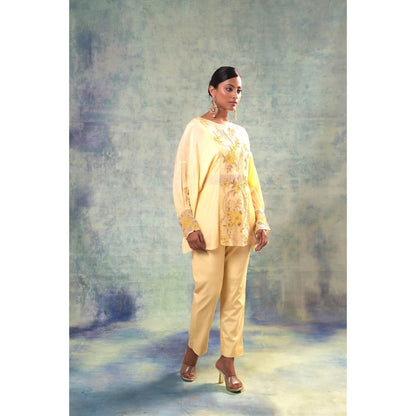 Sonia Khatri Yellow Glow Majestic Top with Inner and Pant (Set of 3)