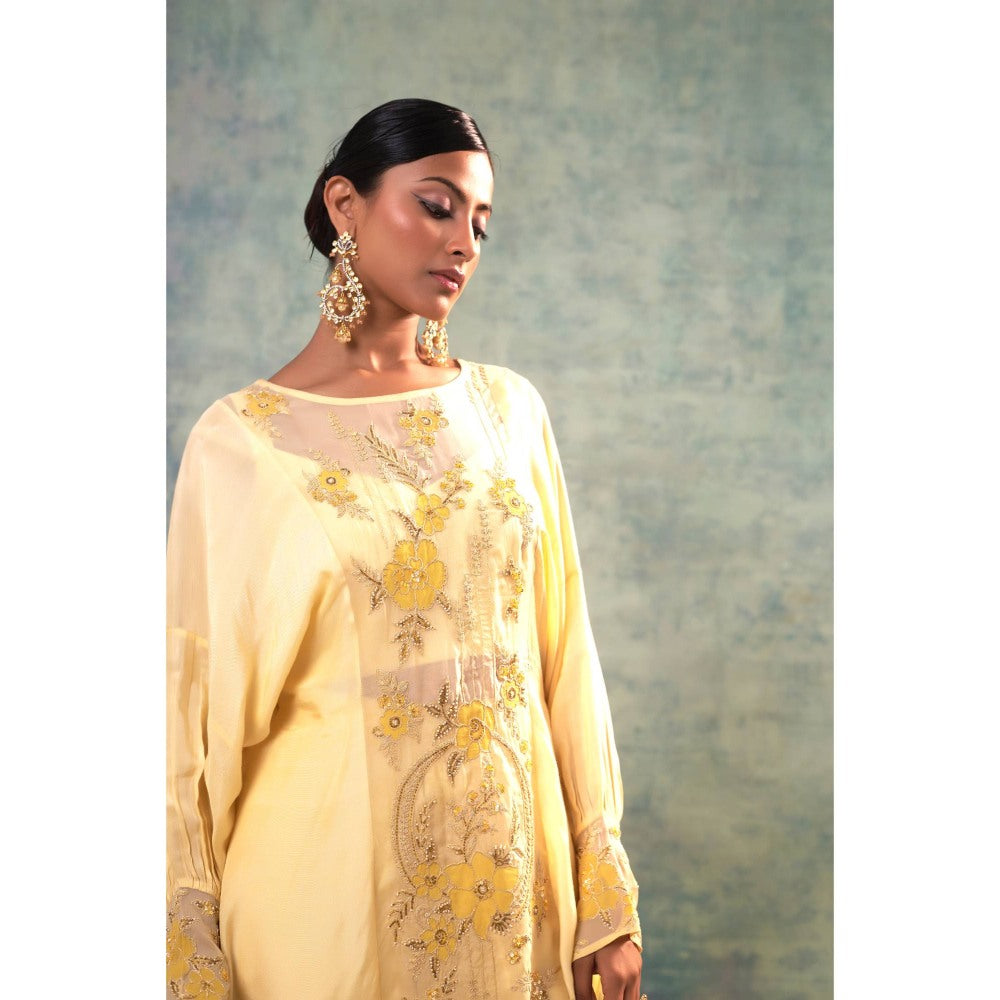 Sonia Khatri Yellow Glow Majestic Top with Inner and Pant (Set of 3)