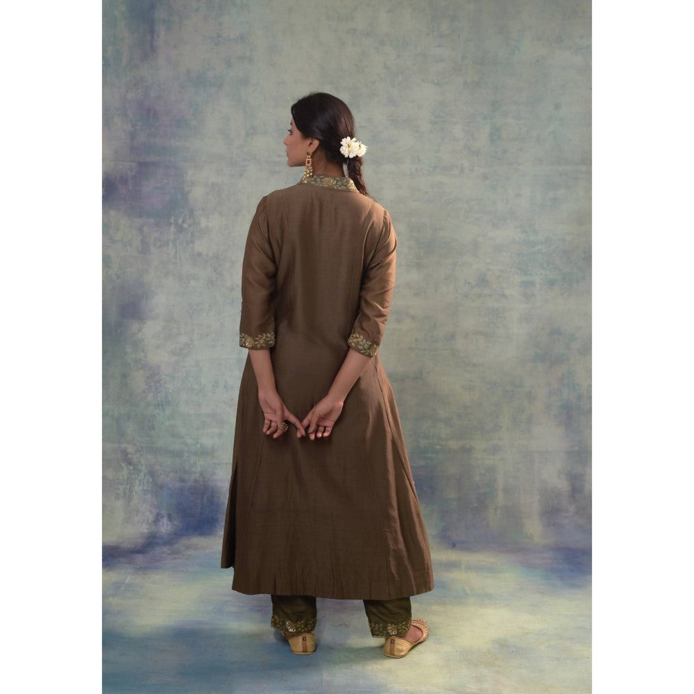 Sonia Khatri Judge Grey Kurta with Pant and Dupatta (Set of 3)