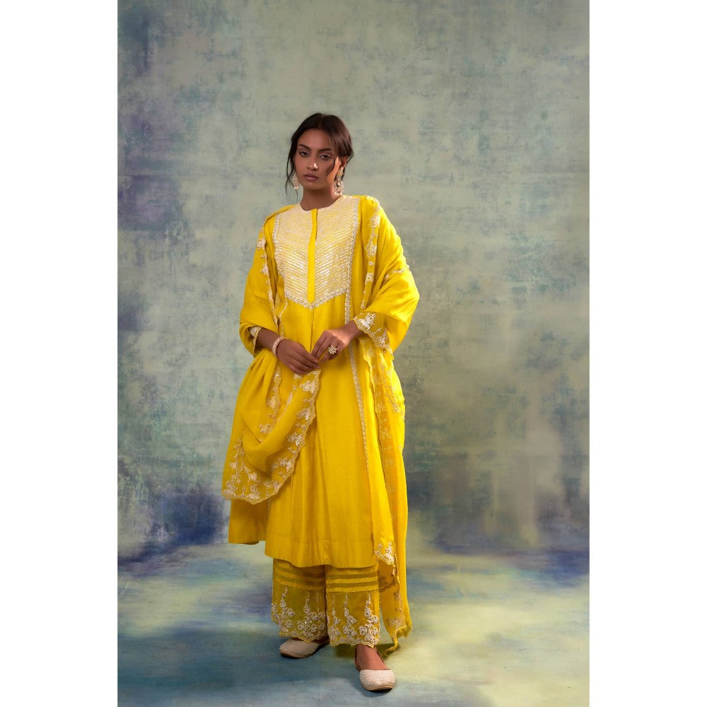 Sonia Khatri Sunny Yellow Kurta with Pant and Dupatta (Set of 3)