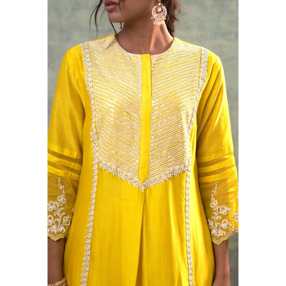 Sonia Khatri Sunny Yellow Kurta with Pant and Dupatta (Set of 3)