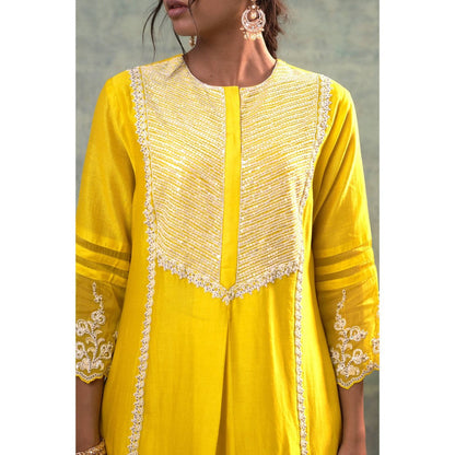 Sonia Khatri Sunny Yellow Kurta with Pant and Dupatta (Set of 3)