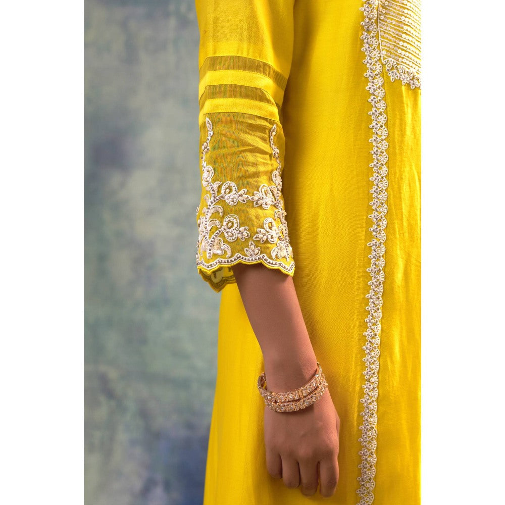 Sonia Khatri Sunny Yellow Kurta with Pant and Dupatta (Set of 3)