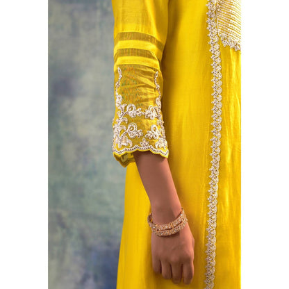 Sonia Khatri Sunny Yellow Kurta with Pant and Dupatta (Set of 3)