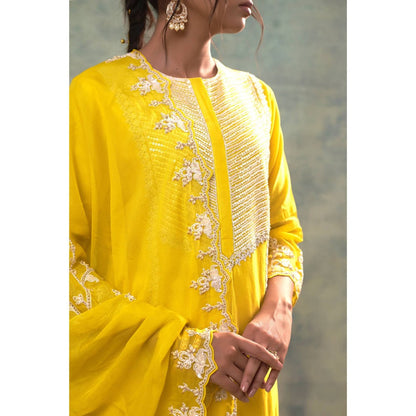 Sonia Khatri Sunny Yellow Kurta with Pant and Dupatta (Set of 3)