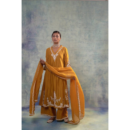 Sonia Khatri Mustard Bliss Kurta with Palazzo and Dupatta (Set of 3)