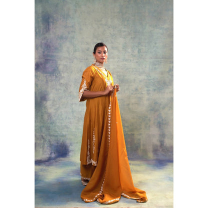 Sonia Khatri Mustard Bliss Kurta with Palazzo and Dupatta (Set of 3)