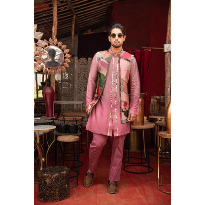 Soniya G Printed Multicolor Kurta and Jacket with Pants (Set of 3)