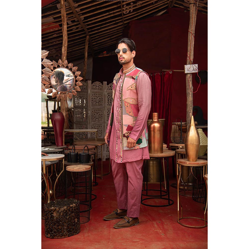 Soniya G Printed Multicolor Kurta and Jacket with Pants (Set of 3)