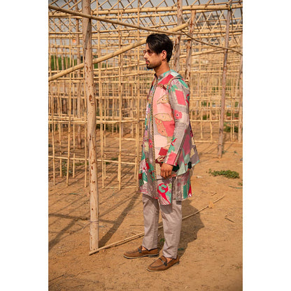 Soniya G Printed Multicolor Kurta and Jacket with Pants (Set of 3)