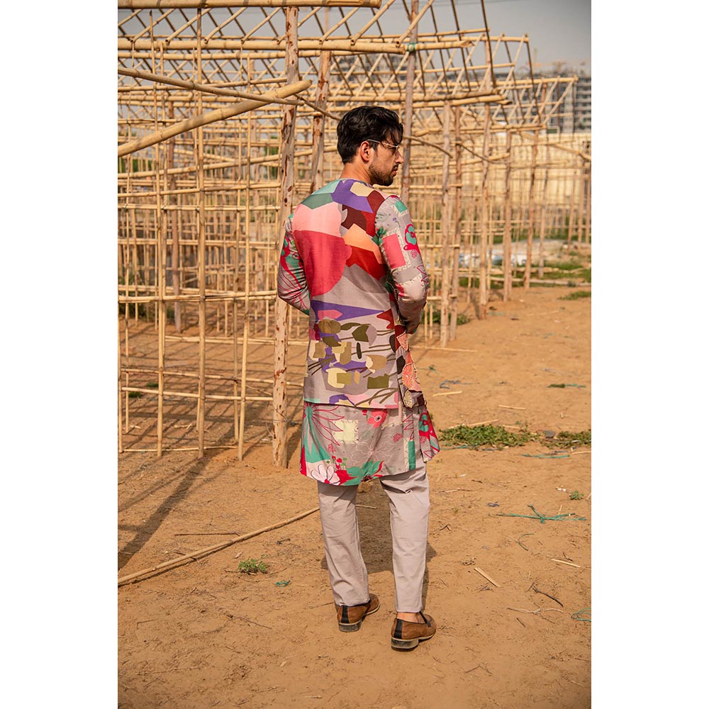 Soniya G Printed Multicolor Kurta and Jacket with Pants (Set of 3)