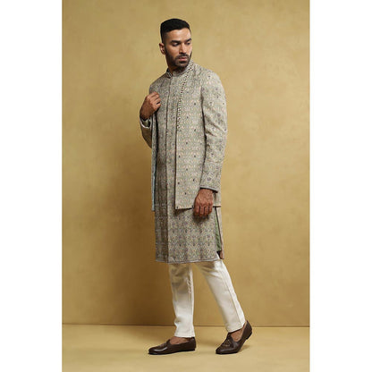 Soniya G Green Sherwani and Trouser with Jacket (Set of 3)