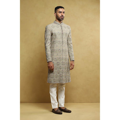 Soniya G Green Sherwani and Trouser with Jacket (Set of 3)