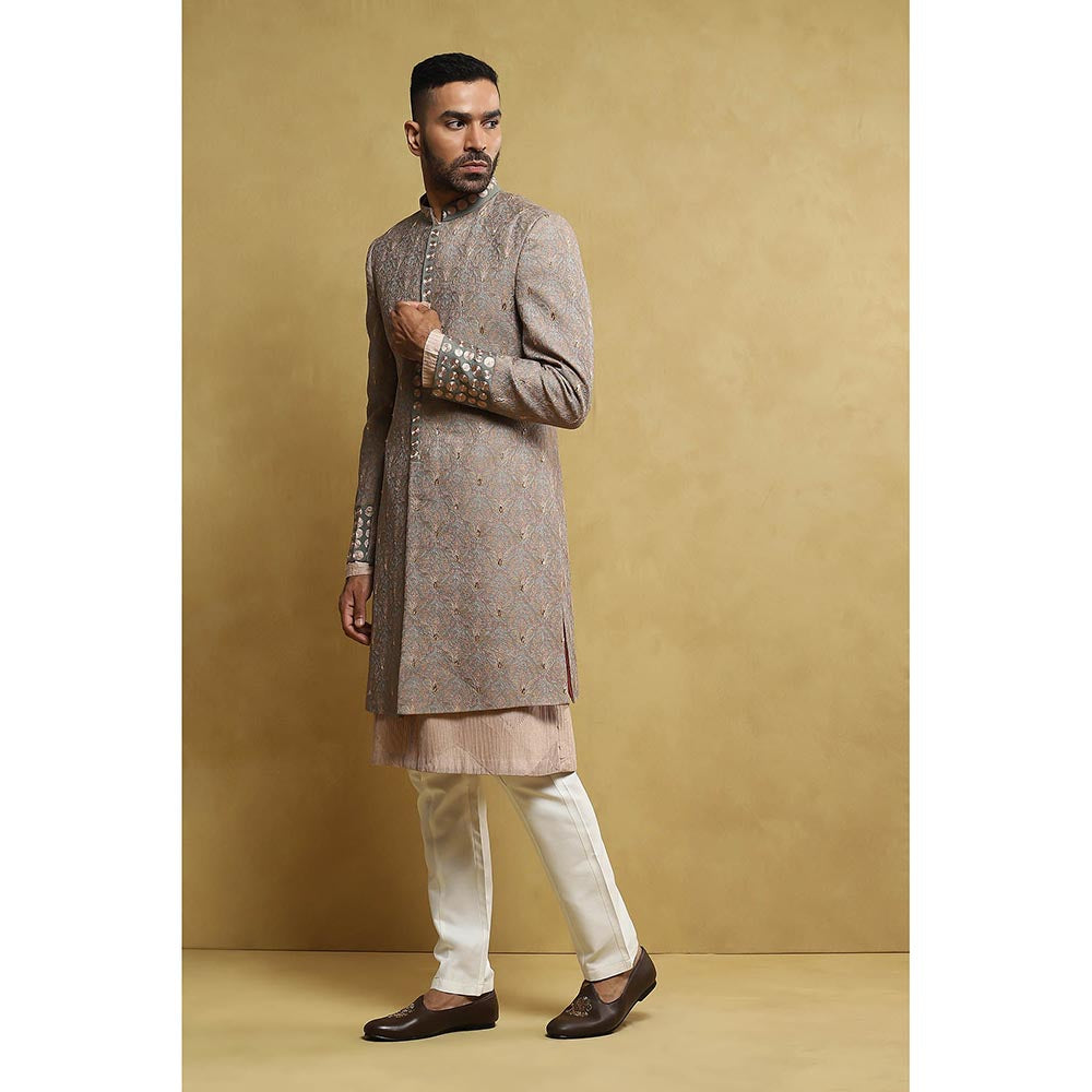 Soniya G Grey Sherwani and Kurta with Pant (Set of 3)