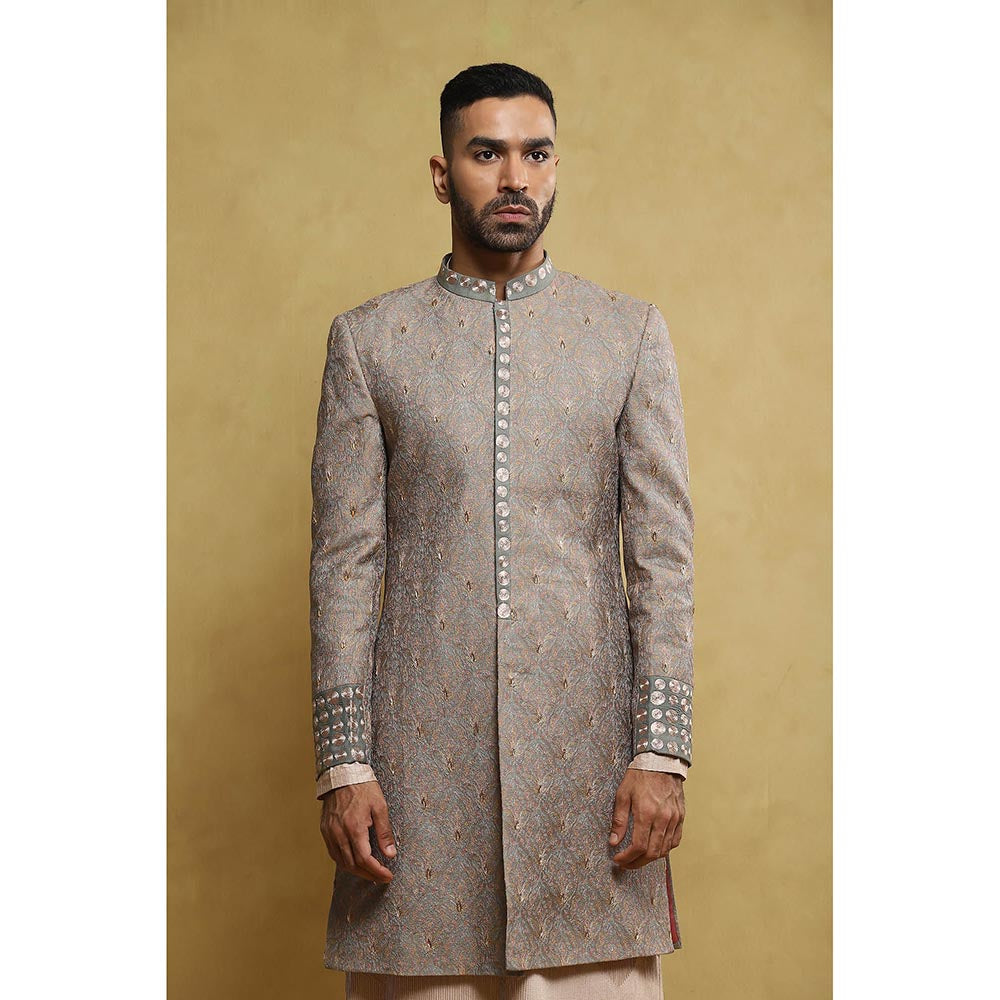 Soniya G Grey Sherwani and Kurta with Pant (Set of 3)