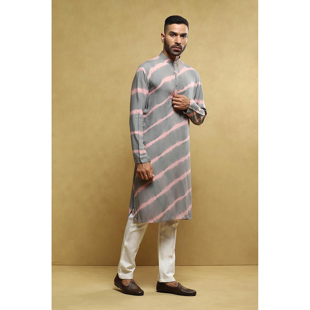 Soniya G Grey Sherwani and Kurta with Pant and Dupatta (Set of 4)