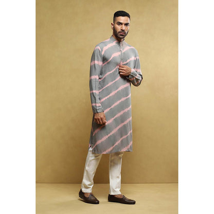 Soniya G Grey Sherwani and Kurta with Pant and Dupatta (Set of 4)