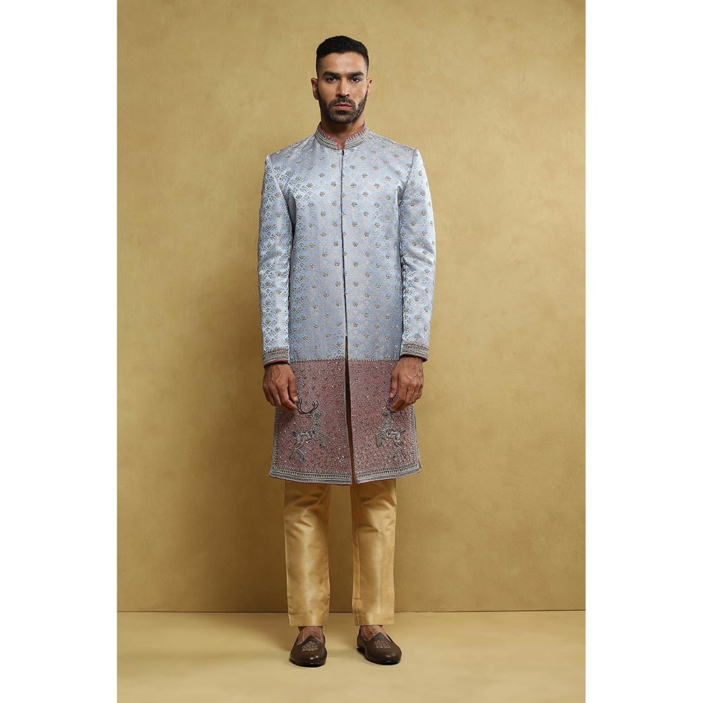 Soniya G Blue Sherwani with Pant (Set of 2)