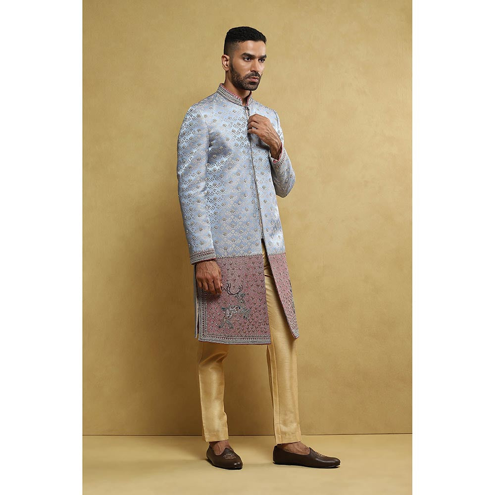 Soniya G Blue Sherwani with Pant (Set of 2)