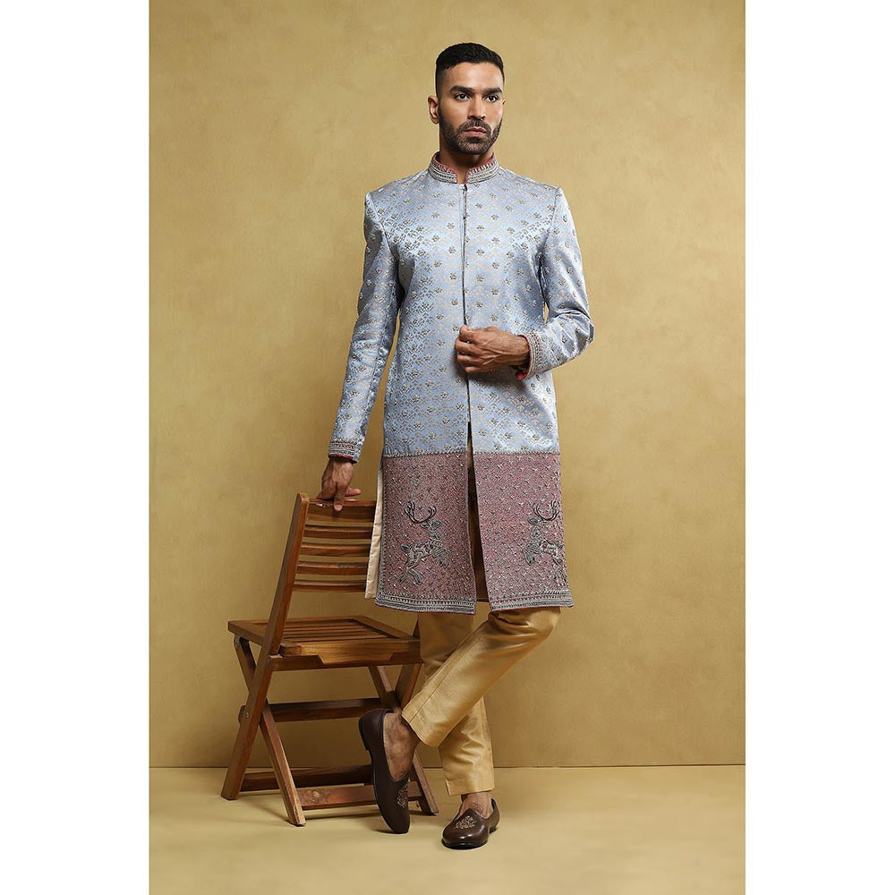 Soniya G Blue Sherwani with Pant (Set of 2)