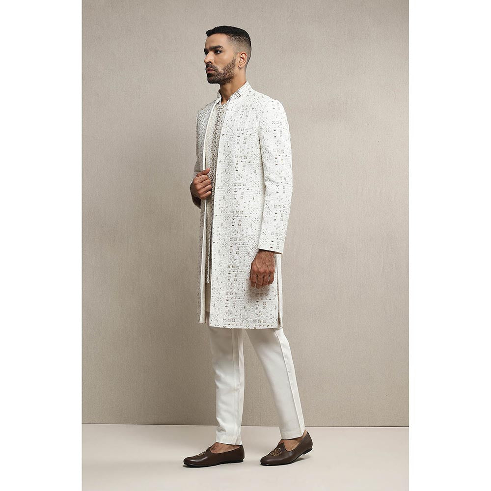 Soniya G Off White Sherwani and Kurta with Pant (Set of 3)