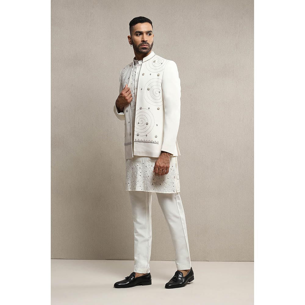 Soniya G Off White Kurta and Jacket with Pants (Set of 3)