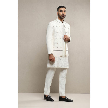 Soniya G Off White Kurta and Jacket with Pants (Set of 3)