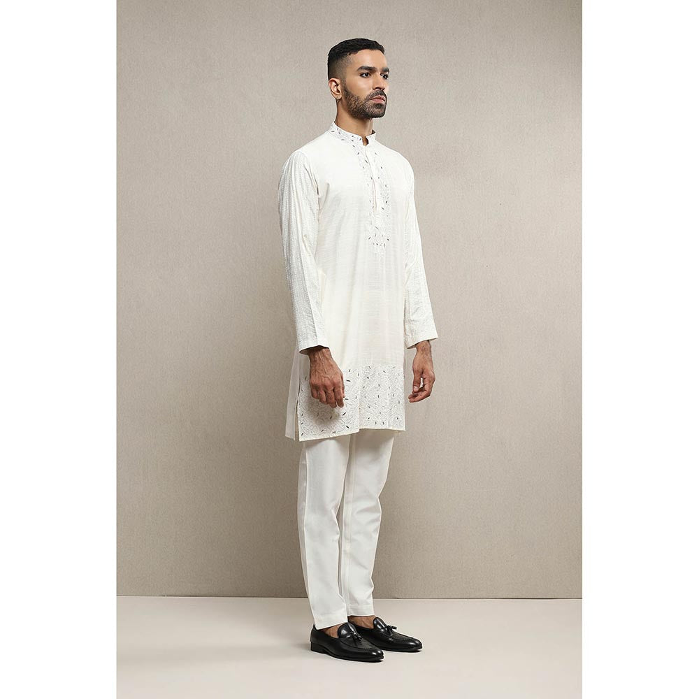Soniya G Off White Kurta and Jacket with Pants (Set of 3)